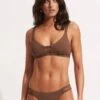 Seafolly Collective Gathered Tab Pant - Tiramisu -Bikini Sales Store 40691 942 Tiramisu 1
