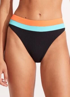 Slice Of Splice High Waisted Bikini Bottom - Black -Bikini Sales Store 40697 990 Black 2