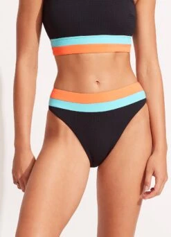 Slice Of Splice High Waisted Bikini Bottom - Black -Bikini Sales Store 40697 990 Black 3