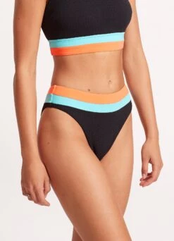 Slice Of Splice High Waisted Bikini Bottom - Black -Bikini Sales Store 40697 990 Black 4