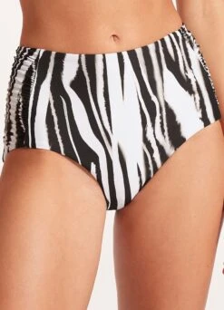 Zahara Ruched Side High Waisted Pant - Black 11 Zahara Ruched Side High Waisted Pant - Black -Bikini Sales Store 40698 953 Black 3