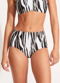 Zahara Ruched Side High Waisted Pant - Black 12 Zahara Ruched Side High Waisted Pant - Black -Bikini Sales Store 40698 953 Black 4
