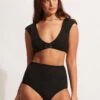 Second Wave High Waist Pant - Black -Bikini Sales Store 40700 968 Black 1