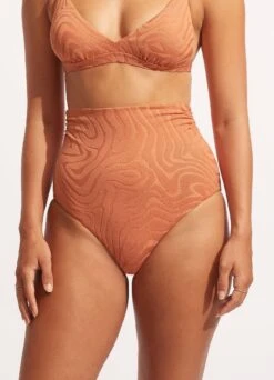 Second Wave High Waist Pant - Copper Tan -Bikini Sales Store 40700 968 Copper 20Tan 4