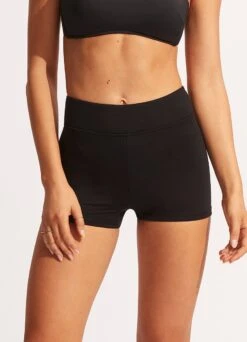 Seafolly Collective Boyleg Pant - Black 8 Seafolly Collective Boyleg Pant - Black -Bikini Sales Store 40712 942 Black 4