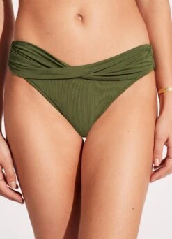 Seafolly Collective Twist Band Hipster - Olive 11 Seafolly Collective Twist Band Hipster - Olive -Bikini Sales Store 44320 942 Olive 7