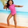 Essential Girls S/S Rash Vest - Pink -Bikini Sales Store 56552 Pink 1
