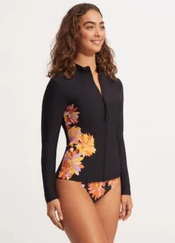 Palm Springs Long Sleeve Sunvest - Black -Bikini Sales Store 60203 703 Black 5