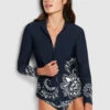 Folklore Long Sleeve Sunvest - True Navy -Bikini Sales Store 60203 933 True 20Navy 1