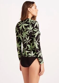 Palm Paradise Long Sleeve Sunvest - Black 10 Palm Paradise Long Sleeve Sunvest - Black -Bikini Sales Store 60278 028 Black 6
