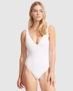 Sea Dive Deep V Neck One Piece 11 Sea Dive Deep V Neck One Piece -Bikini Sales Store I 10974 861 White 1